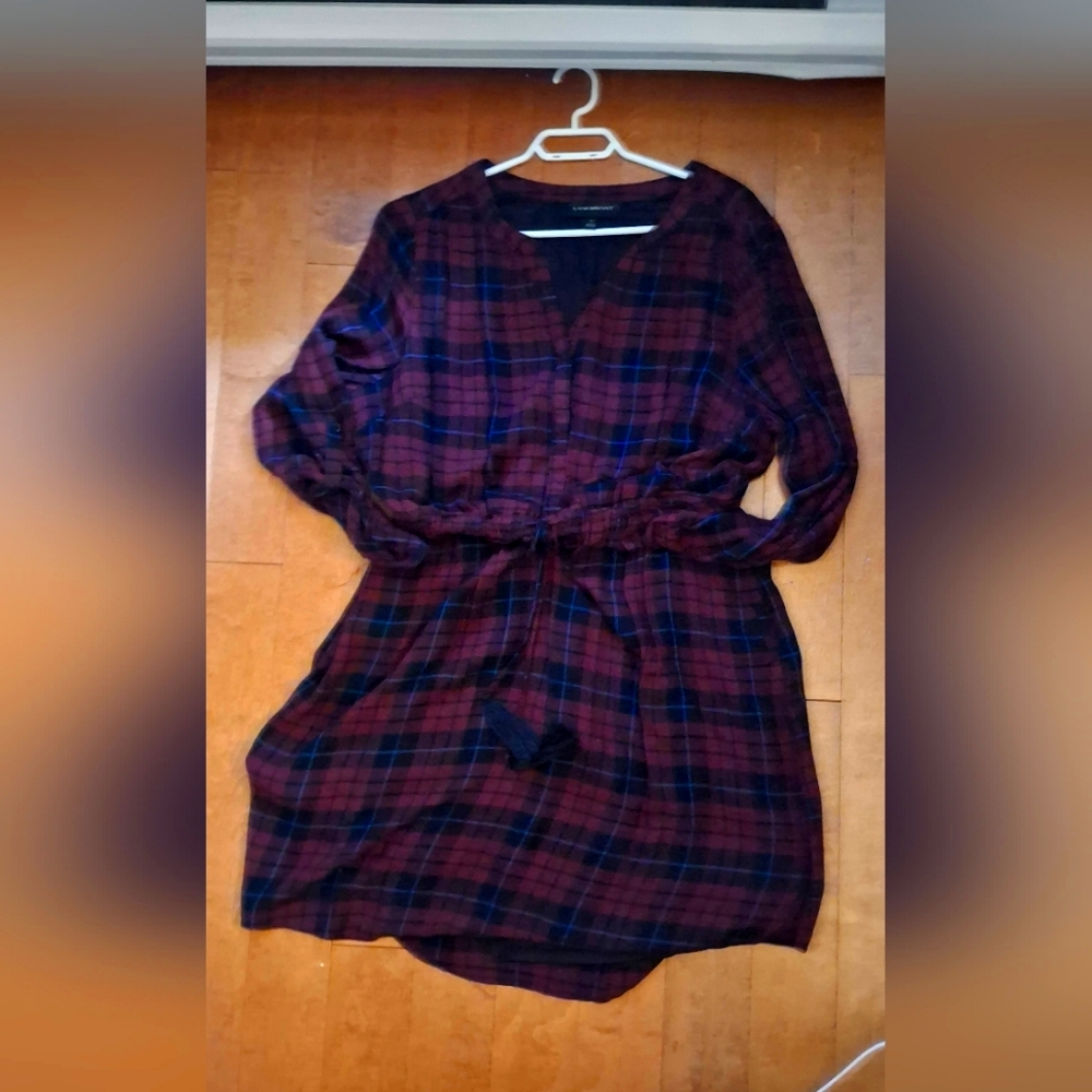 Lane Bryant crimson plaid dress. Size 14.